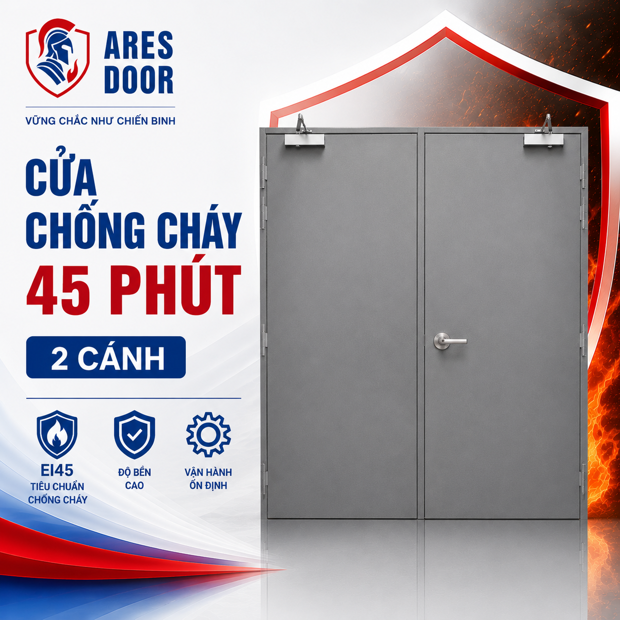 Cửa chống cháy 45 phút – 2 cánh