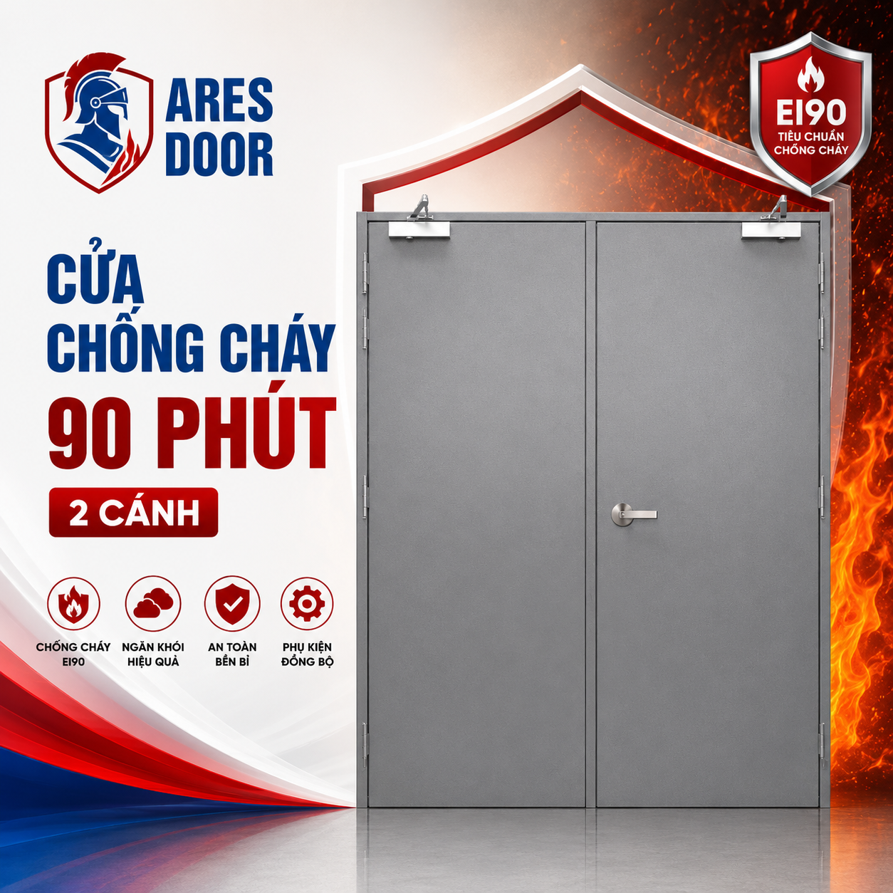 Cửa chống cháy 90 phút – 2 cánh