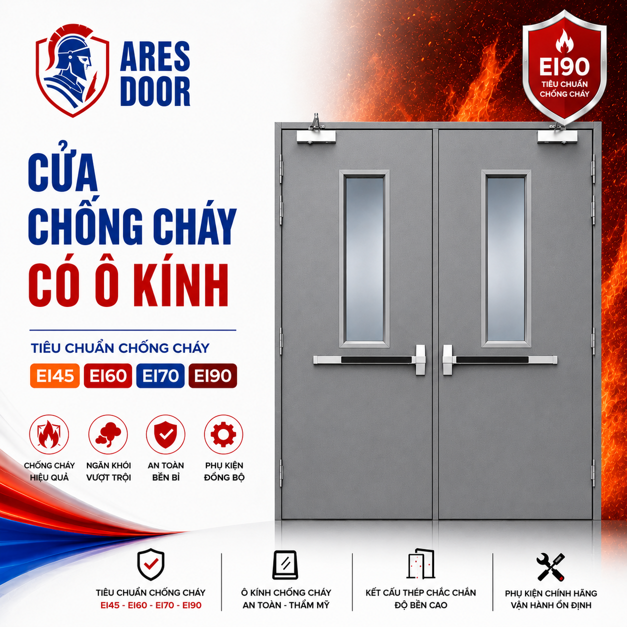 Cửa chống cháy có ô kính